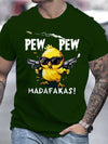T-shirt casual a maniche corte con stampa cartoon in cotone da uomo ATREND