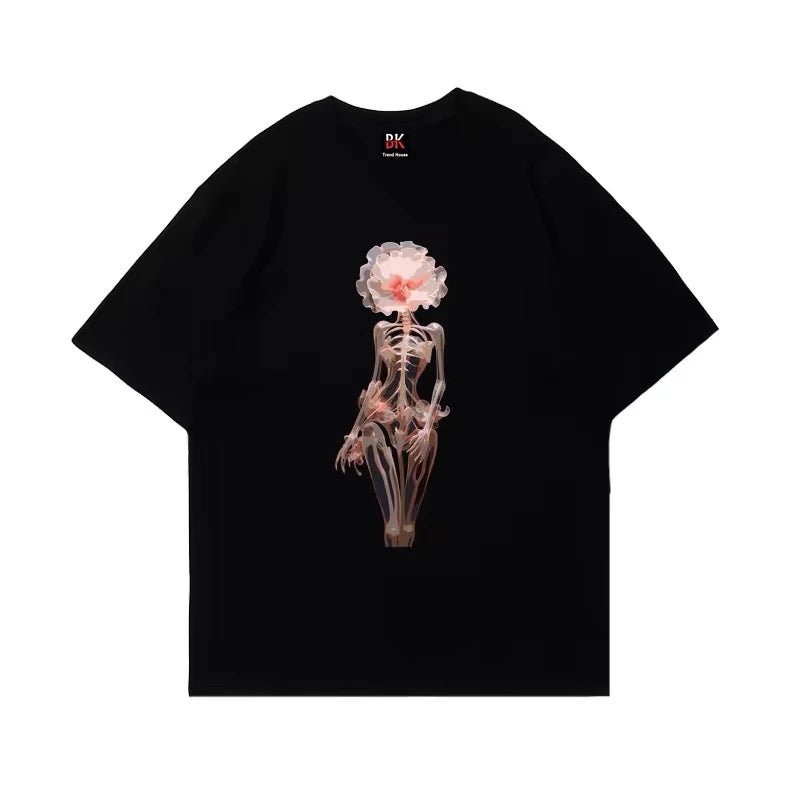 T-shirt casual grafica in cotone da uomo ATREND
