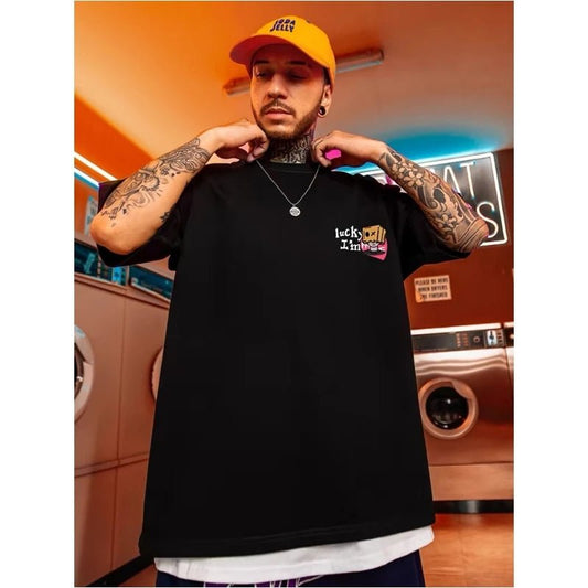 T-shirt casual grafica in cotone da uomo ATREND