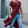 T-shirt casual lunga a mezze maniche con spacco centrale e fibbie da uomo ATREND