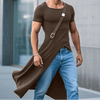T-shirt casual lunga a mezze maniche con spacco centrale e fibbie da uomo ATREND