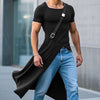T-shirt casual lunga a mezze maniche con spacco centrale e fibbie da uomo ATREND