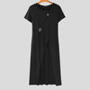 T-shirt casual lunga a mezze maniche con spacco centrale e fibbie da uomo ATREND