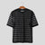 T-shirt casual patchwork a mezze maniche a righe trasparenti da uomo ATREND