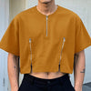 T-shirt corta casual con cerniere laterali a mezze maniche da uomo ATREND