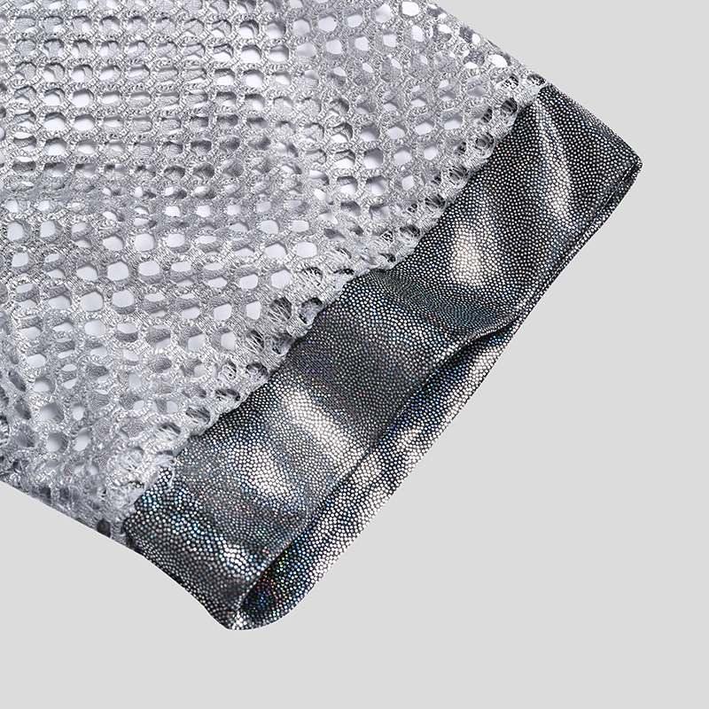 T-shirt patchwork a rete da uomo - t-shirt ATREND