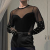 T-shirt patchwork con brillantini e guanti incorporati da uomo ATREND