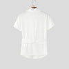 T-shirt patchwork intrecciata con bordo in pizzo e cintura da uomo ATREND
