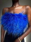 Top corto a fascia in soffice pelliccia sintetica - top donna ATREND