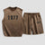 Tuta sportiva scamosciata T-shirt senza maniche e pantaloncini da uomo ATREND