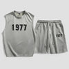 Tuta sportiva scamosciata T-shirt senza maniche e pantaloncini da uomo ATREND