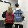 Zaino unisex ad alta capacità alla moda tinta unita chiusura a clip ATREND