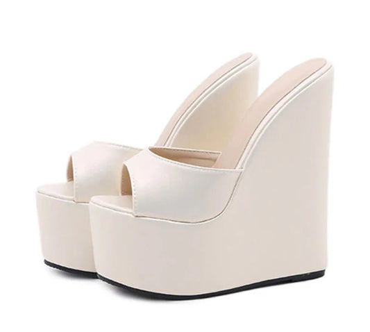 Zeppe alte in pelle PU da donna - zeppe ATREND