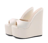 Zeppe alte in pelle PU da donna - zeppe ATREND