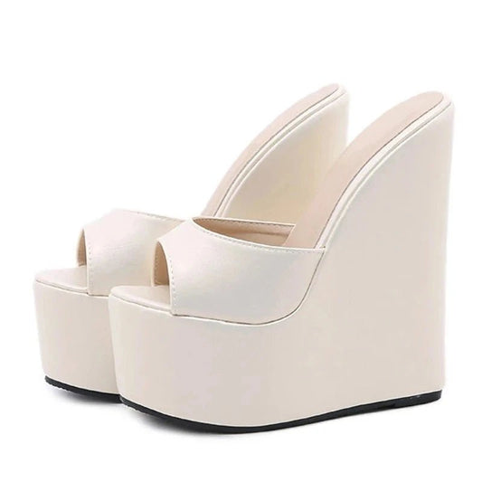 Zeppe alte in pelle PU da donna - zeppe ATREND