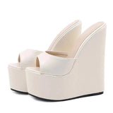 Zeppe alte in pelle PU da donna - zeppe ATREND