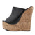 Zeppe alte in sughero in pelle PU da donna ATREND