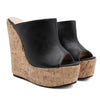 Zeppe alte in sughero in pelle PU da donna ATREND