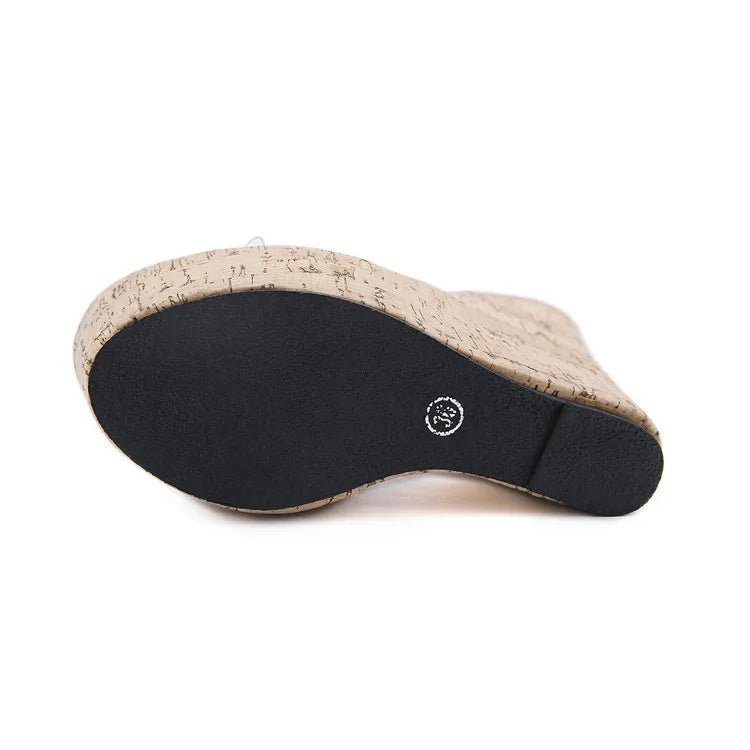 Zeppe alte in sughero in PVC trasparente da donna - zeppe ATREND
