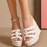 Zeppe alte in tessuto intrecciate da donna - zeppe ATREND
