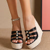 Zeppe alte in tessuto intrecciate da donna ATREND