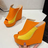 Zeppe bicolor in pelle PU da donna ATREND