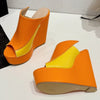 Zeppe bicolor in pelle PU da donna ATREND