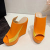 Zeppe bicolor in pelle PU da donna ATREND