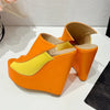 Zeppe bicolor in pelle PU da donna ATREND