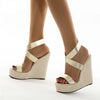 Zeppe casual con fasce intrecciate in pelle PU con plateau in tela da donna ATREND