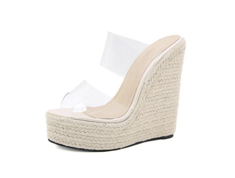 Zeppe con fasce trasparenti da donna - Sandali ATREND