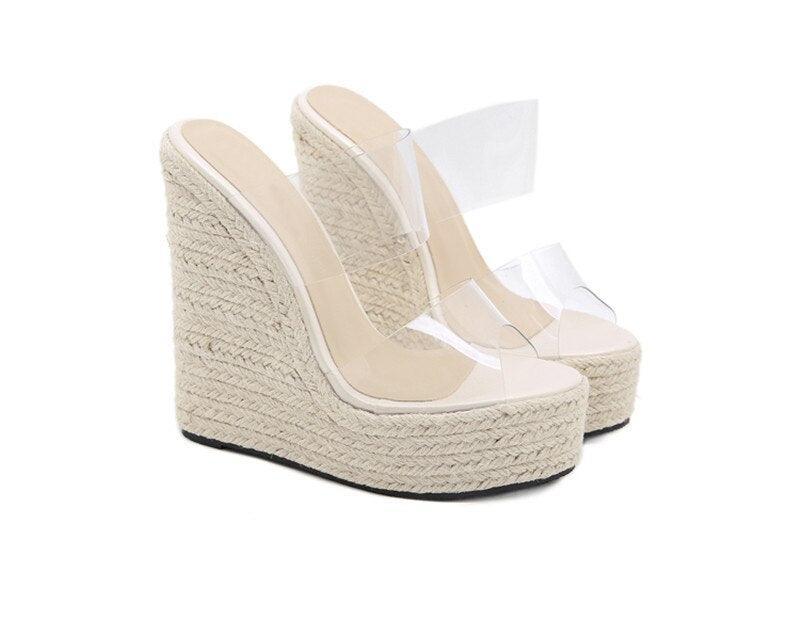 Zeppe con fasce trasparenti da donna - Sandali ATREND