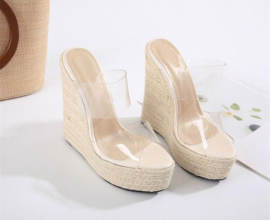 Zeppe con fasce trasparenti da donna - Sandali ATREND