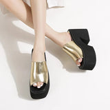 Zeppe con plateau e punta quadrata da donna - zeppe ATREND