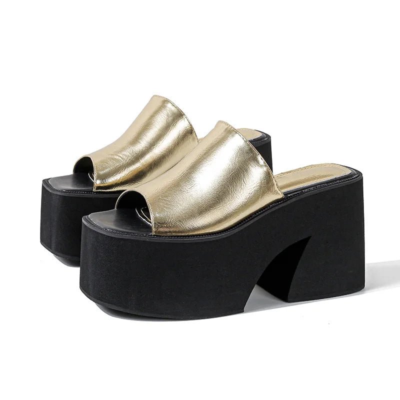 Zeppe con plateau e punta quadrata da donna - zeppe ATREND