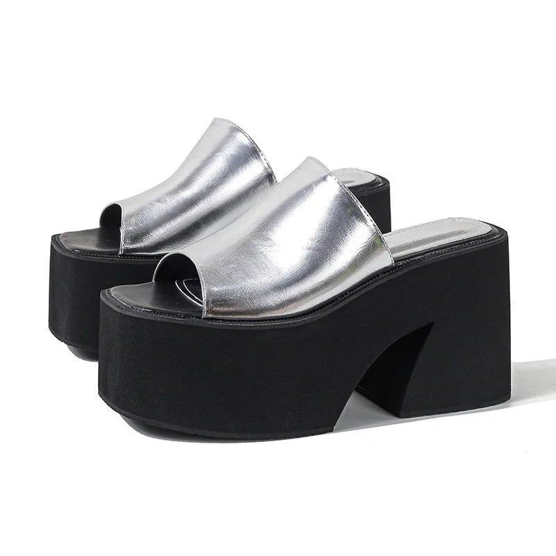 Zeppe con plateau e punta quadrata da donna - zeppe ATREND