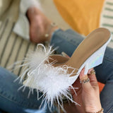 Zeppe glitterate con piume da donna - zeppe ATREND